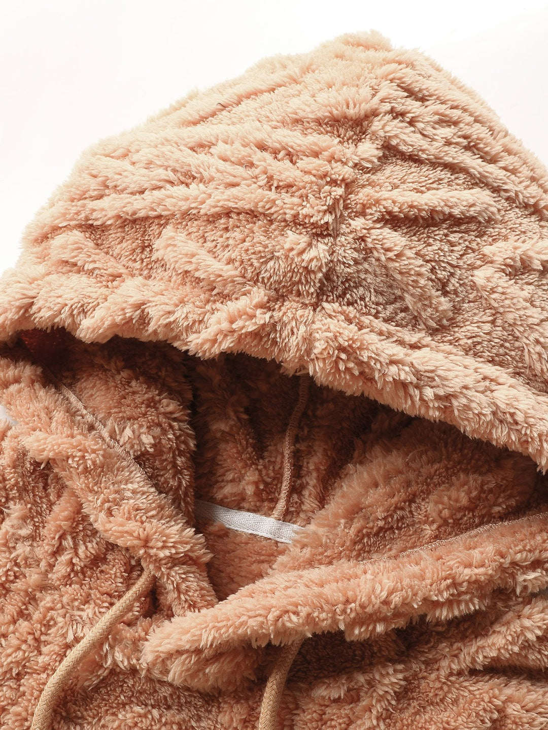 Yme | Teddyhoodie met geometrisch jacquarddessin
