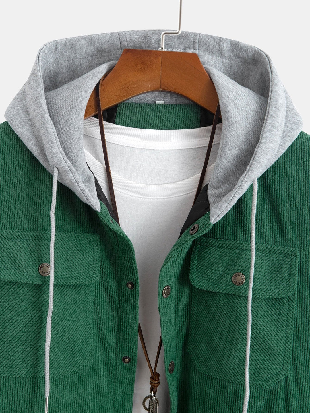 Marco | Gewatteerde corduroy jas met capuchon