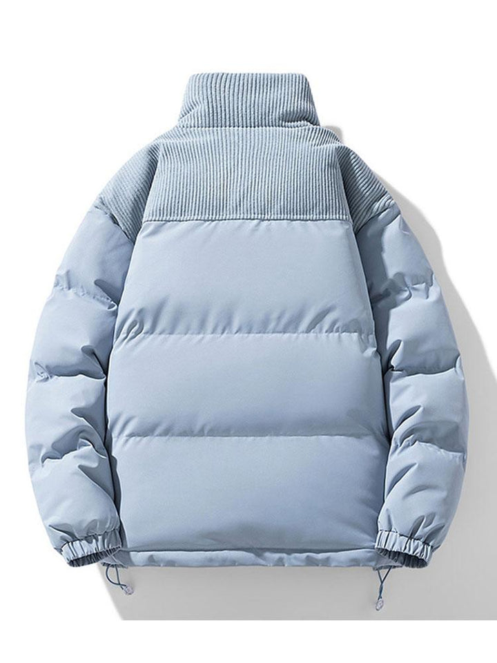 Patrick | Puffer jas met corduroy paneeldetails