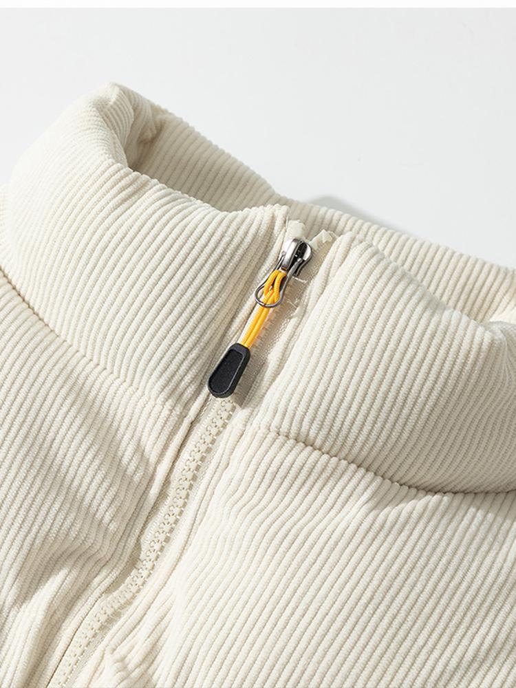 Jasper | Corduroy puffer jas met coltrechterkraag