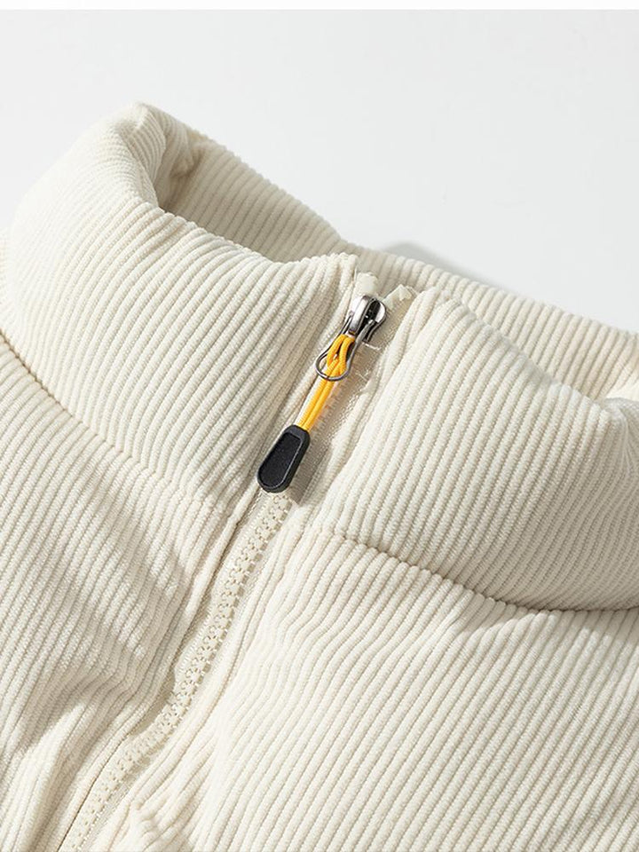 Jasper | Corduroy puffer jas met coltrechterkraag