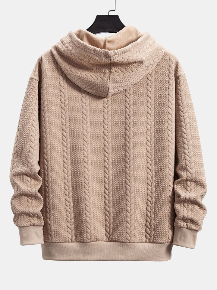 Ties | Hoodie met jacquarddessin, tarwemotief en relaxte pasvorm