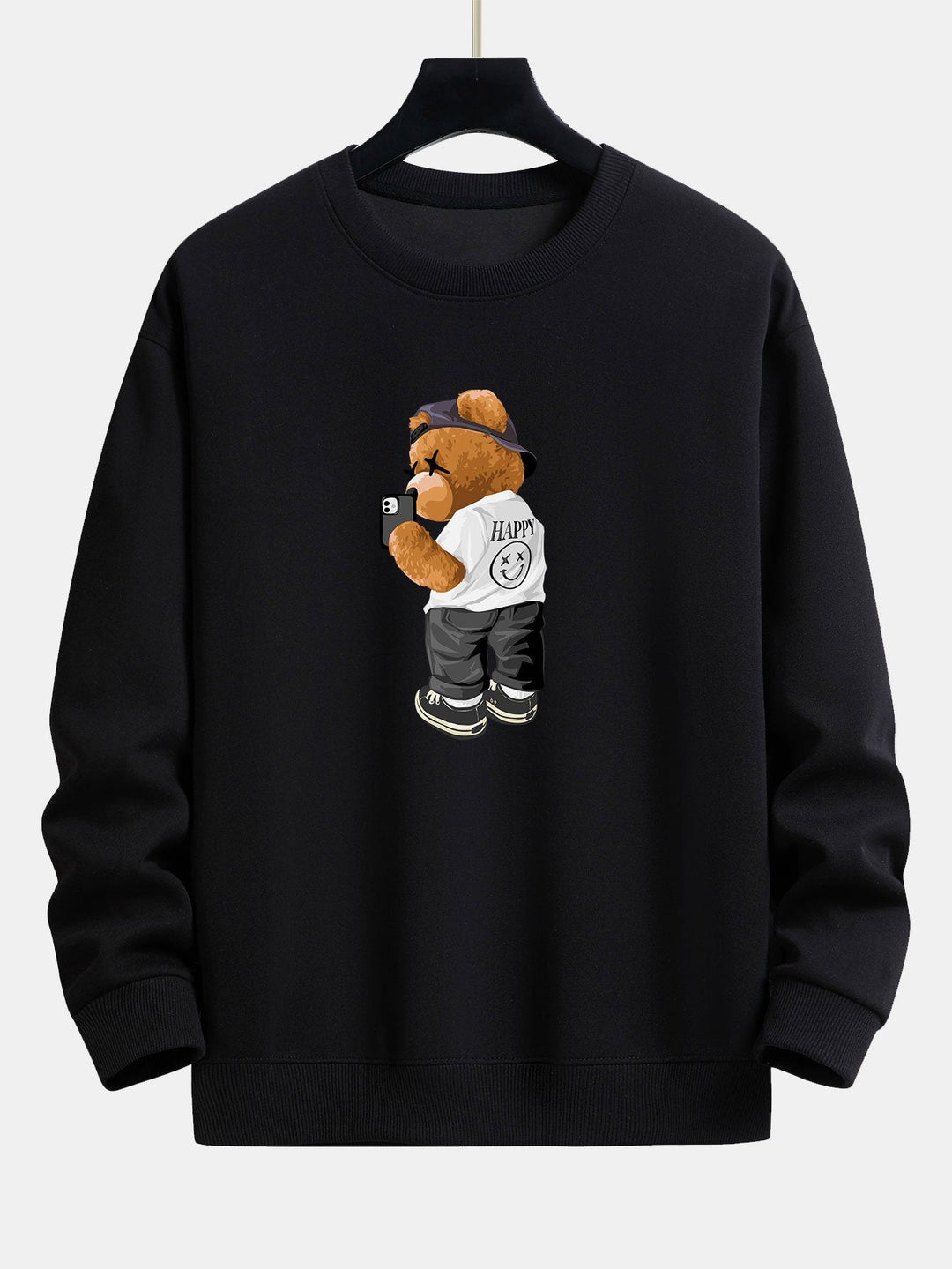 Bram | Sweater met speelse beerprint en relaxte pasvorm