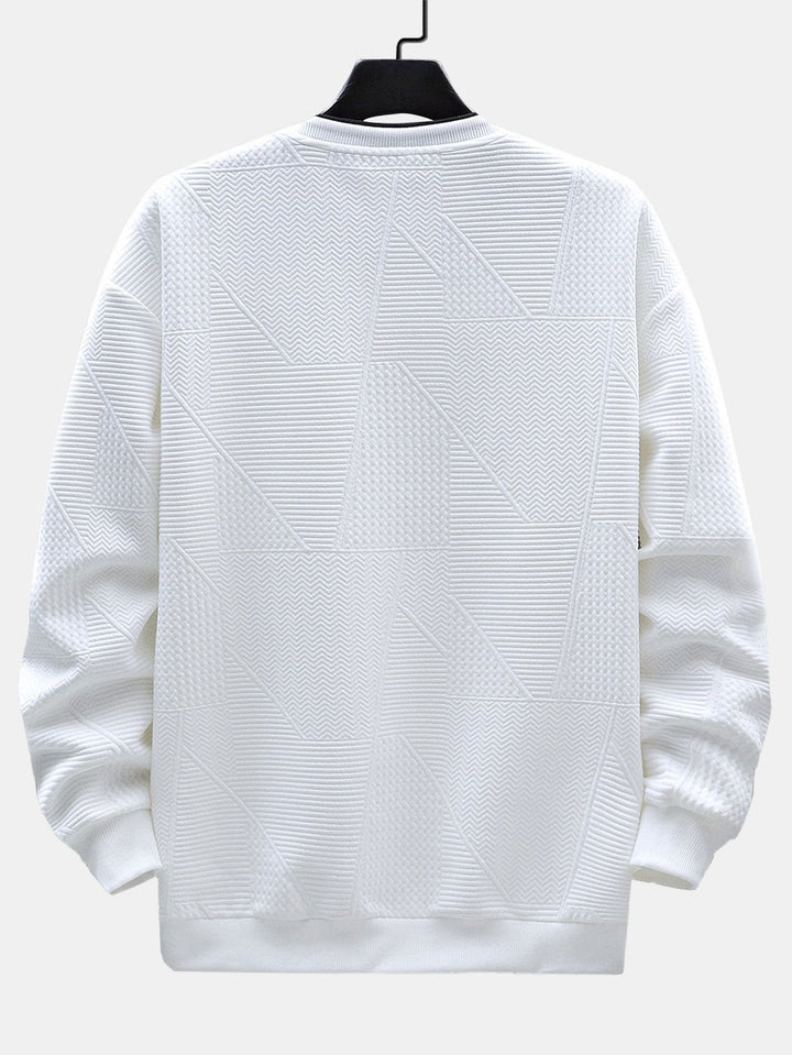Albert | Sweater met geometrisch streepjacquard en relaxte pasvorm