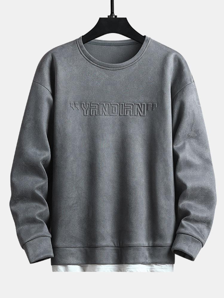 Alexander | 2-in-1 sweater in suèdelook met ronde hals
