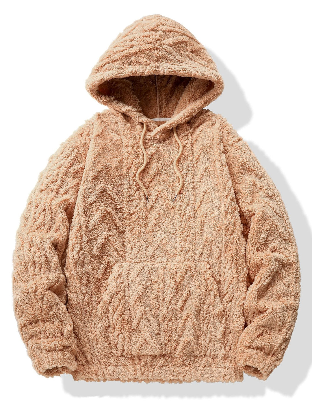 Yme | Teddyhoodie met geometrisch jacquarddessin