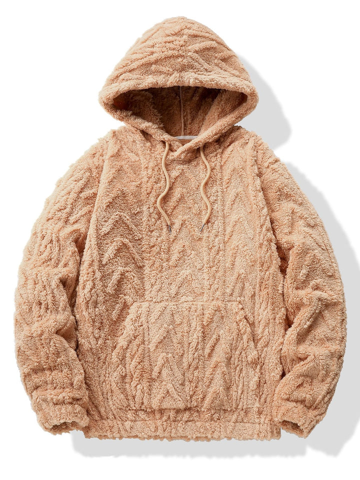 Yme | Teddyhoodie met geometrisch jacquarddessin
