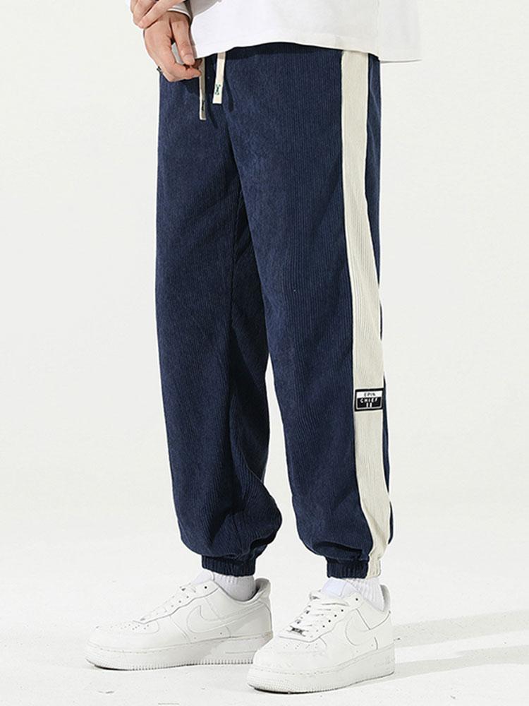 Sam | Corduroy Joggingbroek met Zijstreep