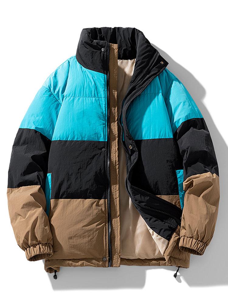 Maarten | Puffer jack met kleurblokken