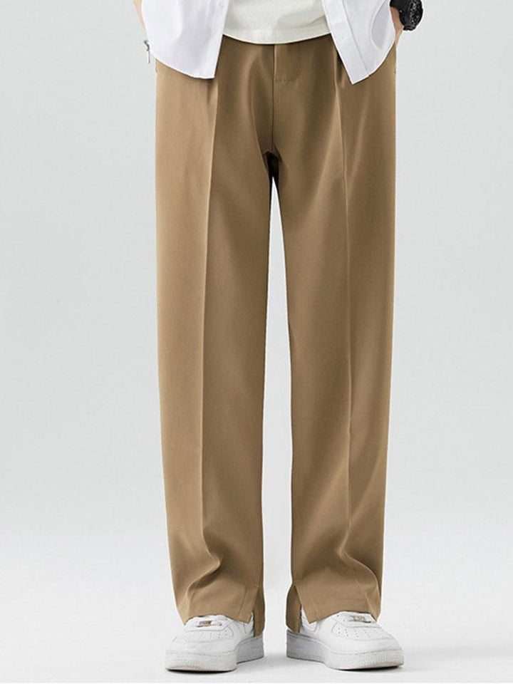 Tijs | Geplooide Pantalon met Split Zoom