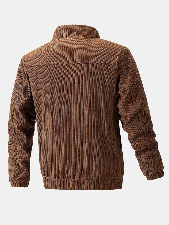 Dave | Corduroy jack met trechterkraag en rits