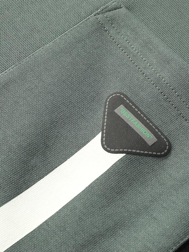 Bas | Sweater met kleurvlakken en borstzak