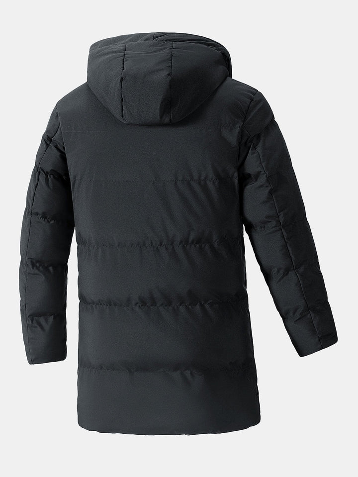 Erik | Verlengde puffer jas met capuchon
