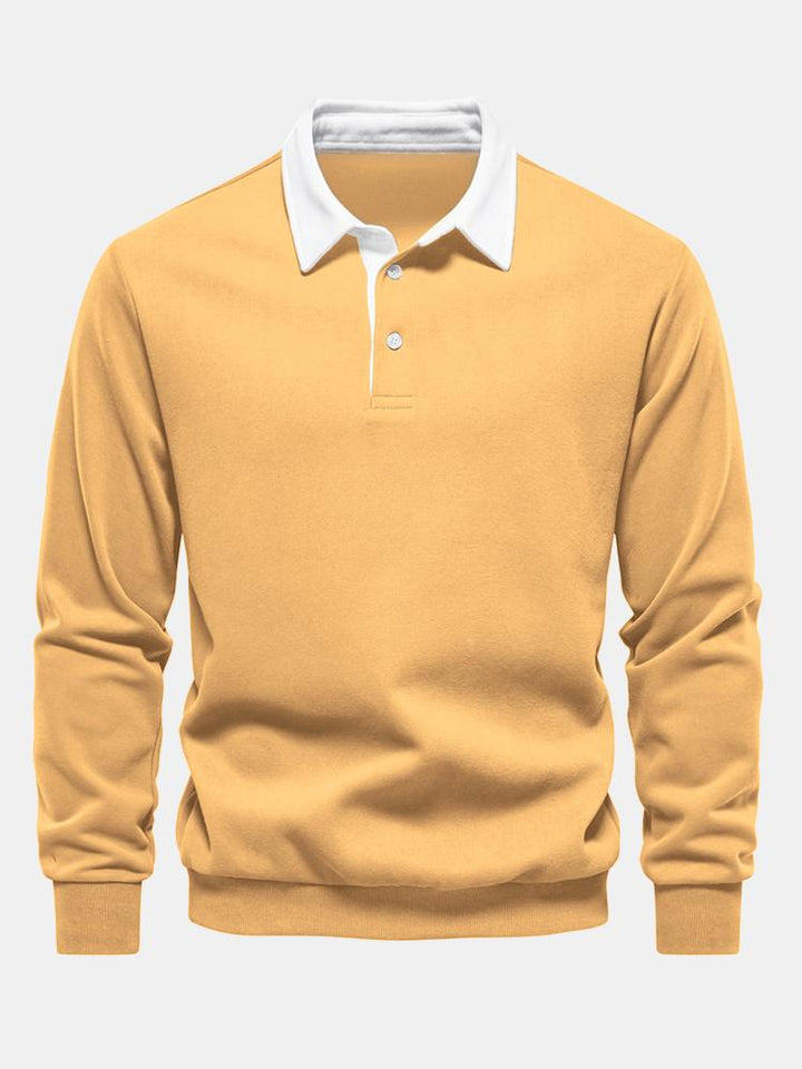 Noud | Sweater met contrastdetails en polokraag