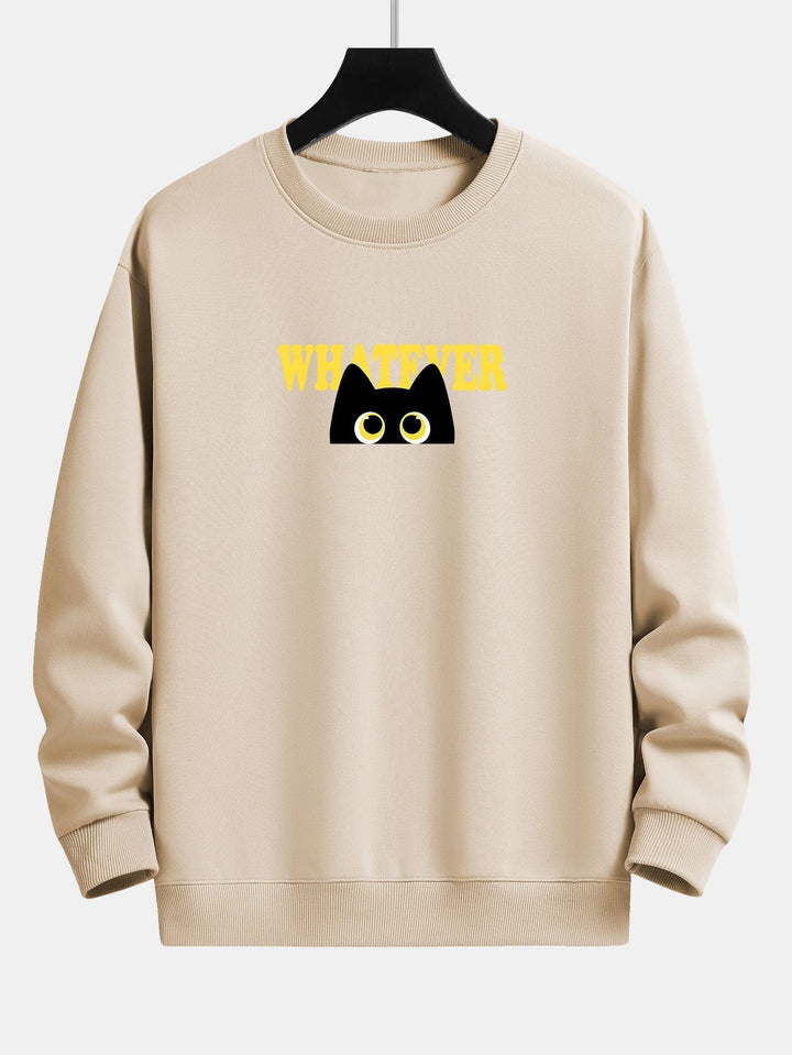 Harm | Sweater met zwarte kat en tekstopdruk en relaxte pasvorm