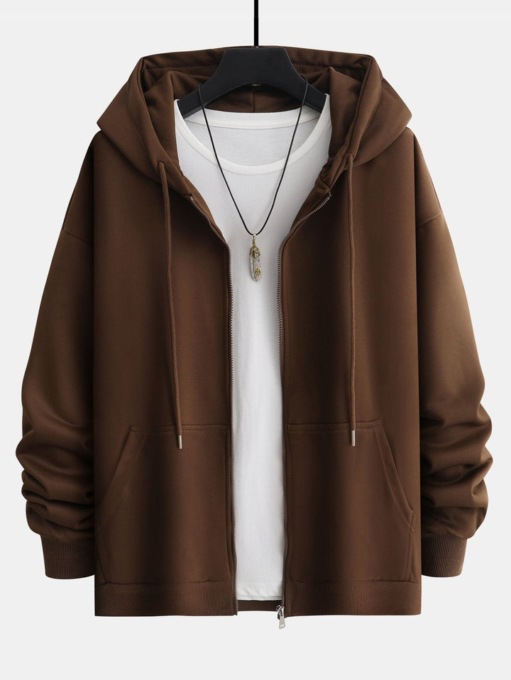 Berend | Basic hoodie met ritssluiting en relaxte pasvorm