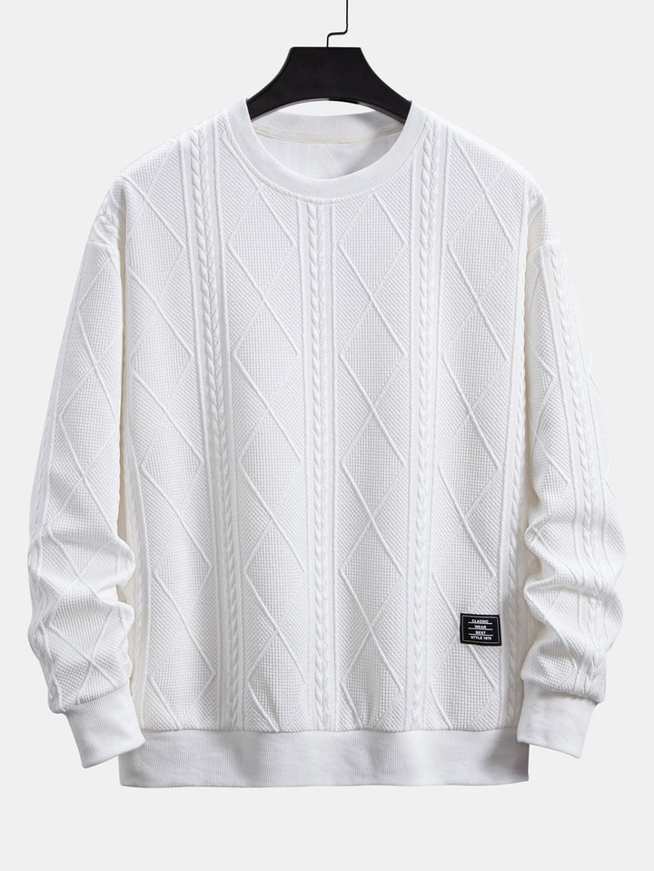 Wout | Sweater met geometrisch jacquarddessin en relaxte pasvorm