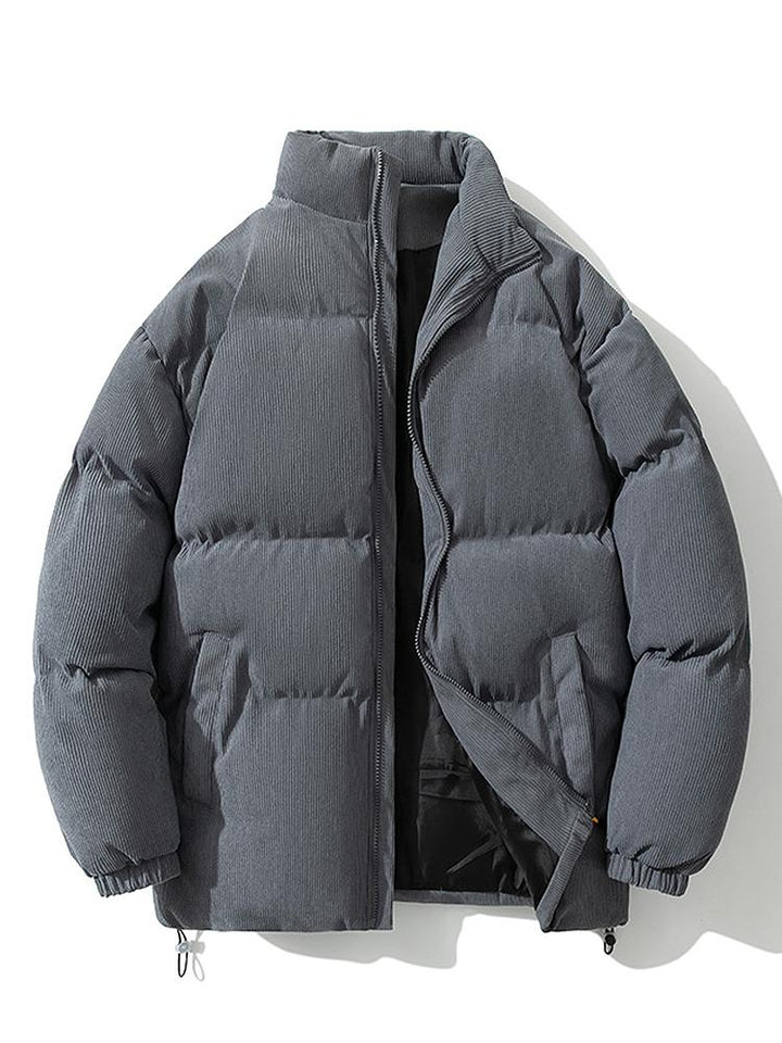 Jasper | Corduroy puffer jas met coltrechterkraag