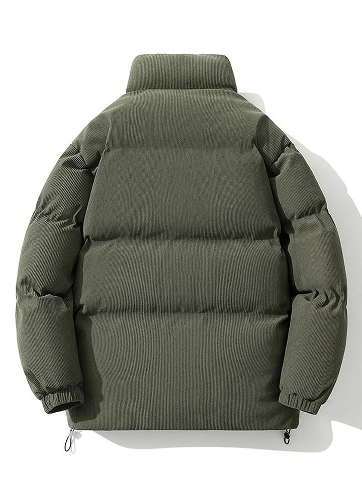 Jasper | Corduroy puffer jas met coltrechterkraag