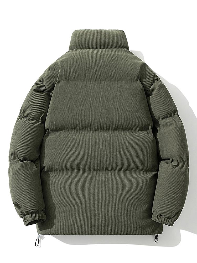 Jasper | Corduroy puffer jas met coltrechterkraag