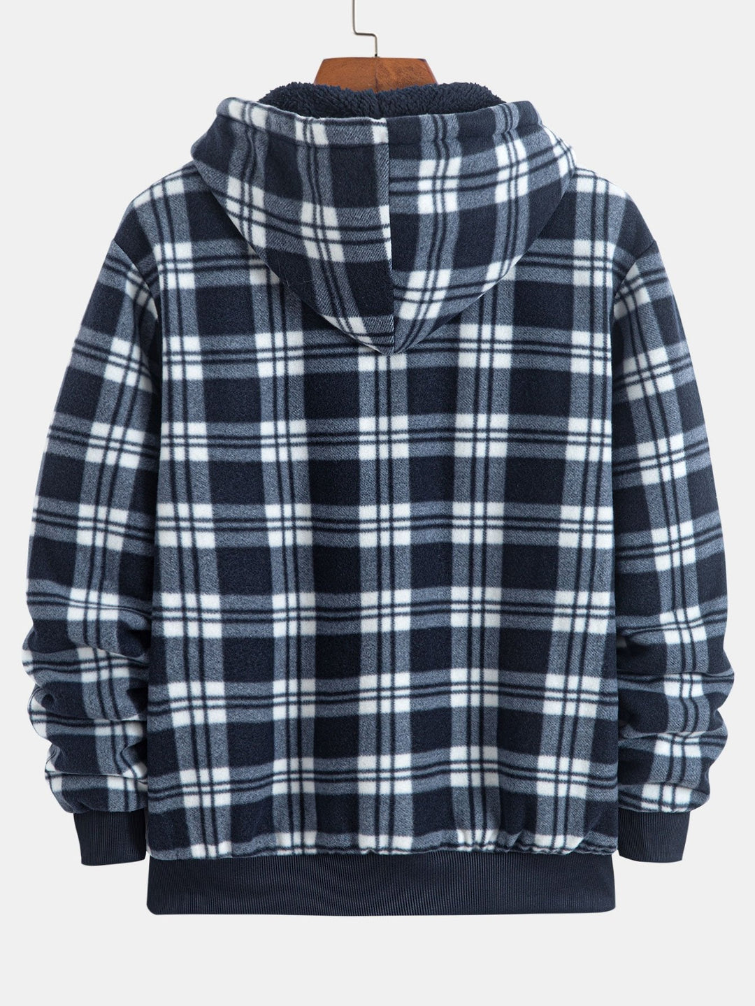 Evert | Geruite flanellen hoodie met teddyvoering