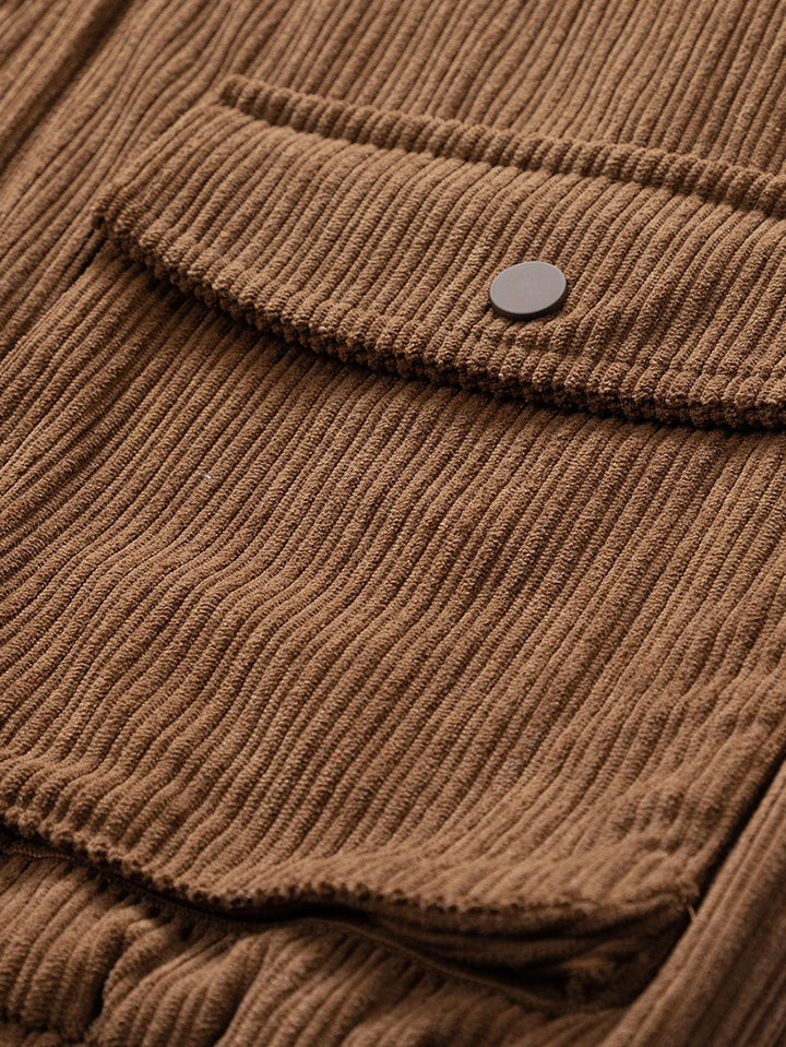 Dave | Corduroy jack met trechterkraag en rits