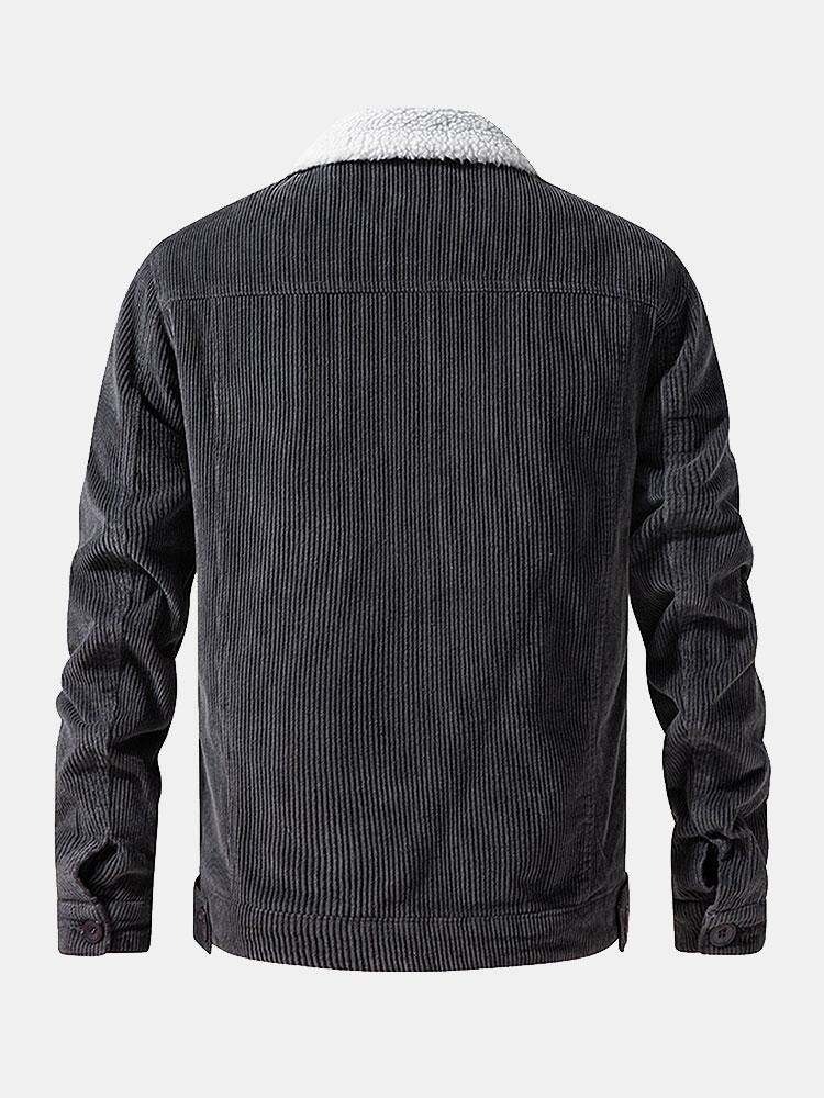 Julian | Katoenen corduroy jack met teddyvoering