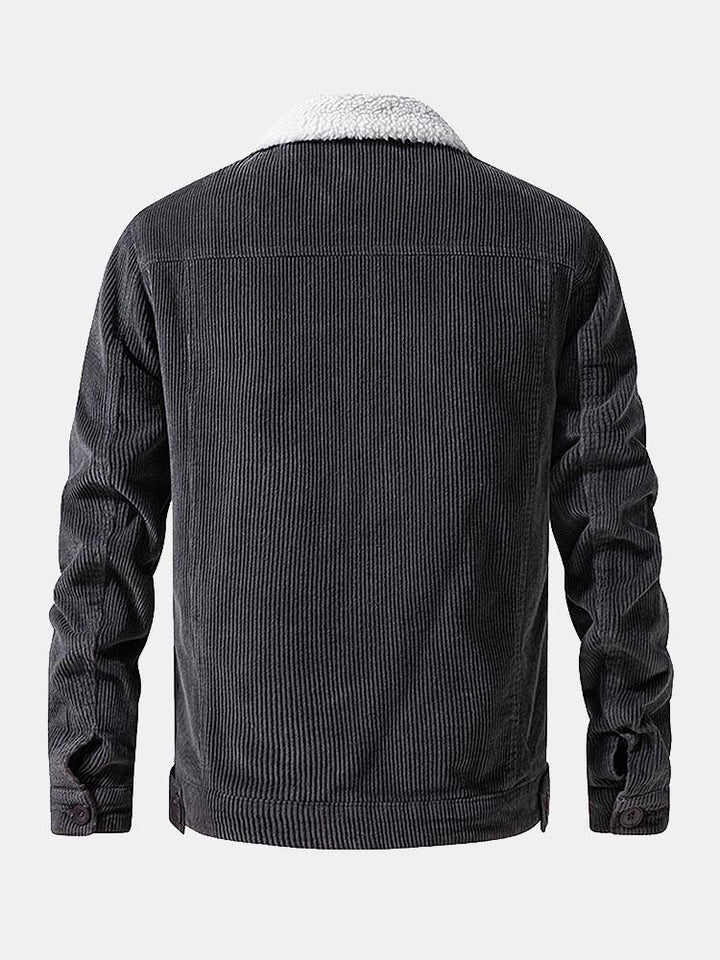 Julian | Katoenen corduroy jack met teddyvoering