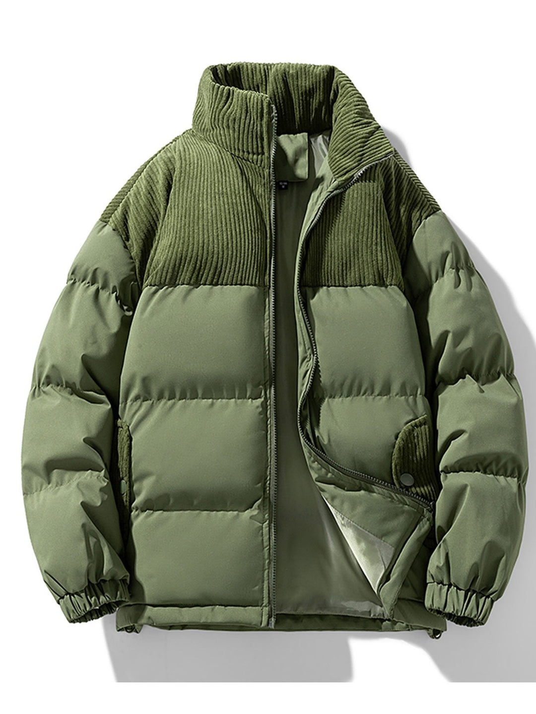 Levi | Corduroy puffer jas met patchwork