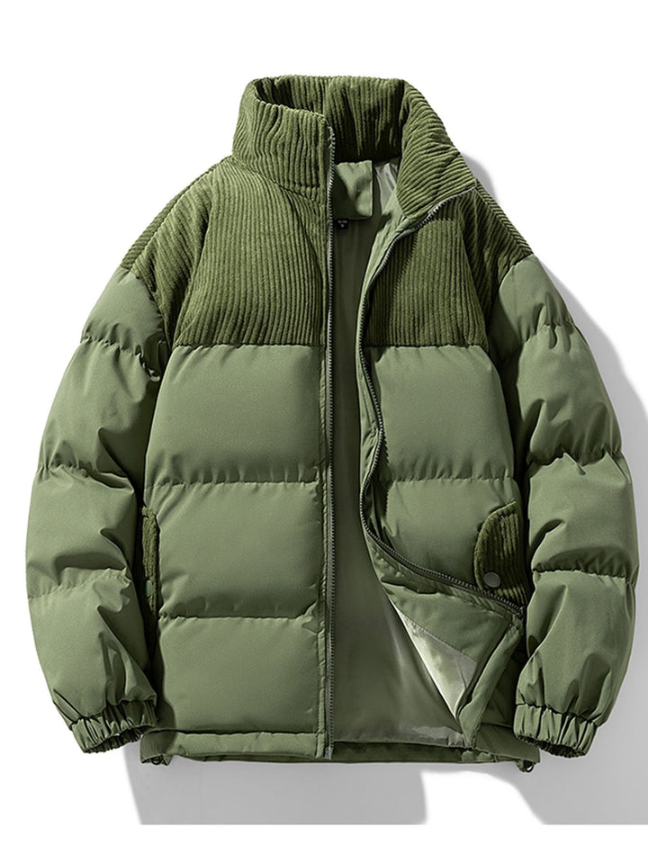 Levi | Corduroy puffer jas met patchwork