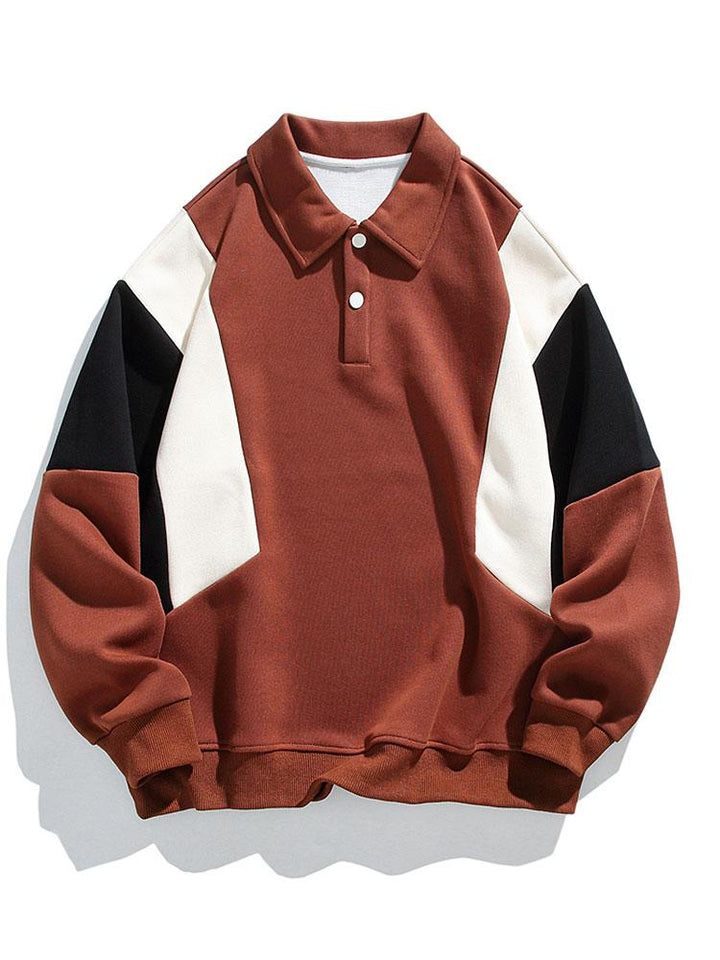 Pim | Polosweater met kleurvlakken en relaxte pasvorm