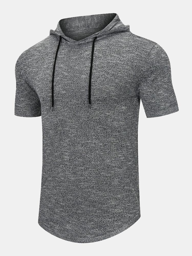 Eduard | Slim-fit gebreid T-shirt met capuchon