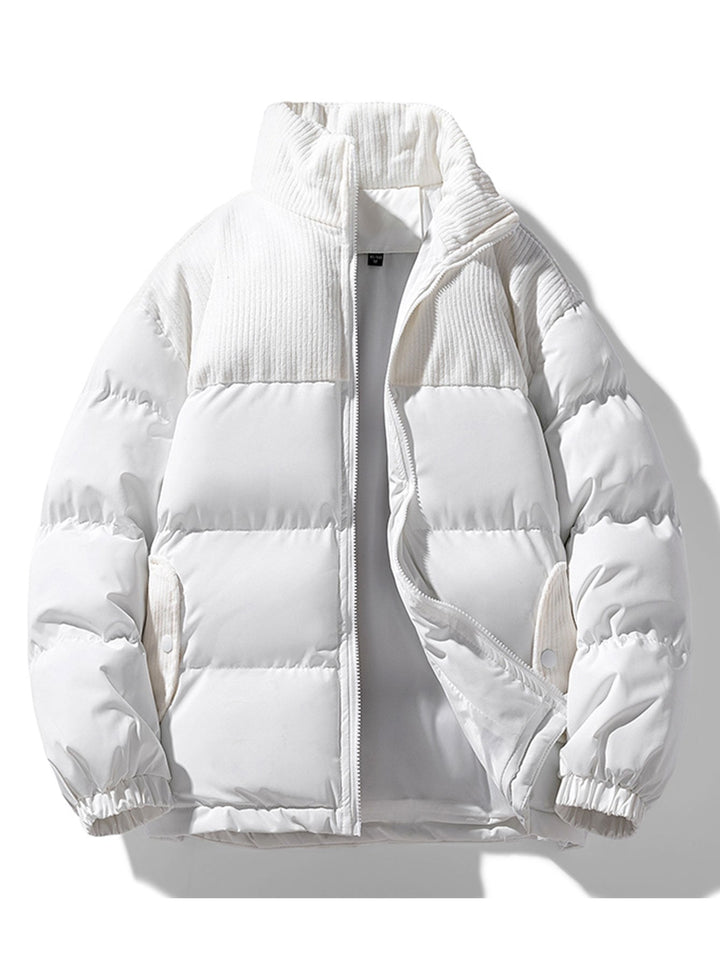 Levi | Corduroy puffer jas met patchwork