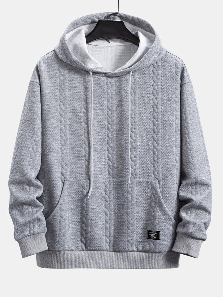 Ties | Hoodie met jacquarddessin, tarwemotief en relaxte pasvorm