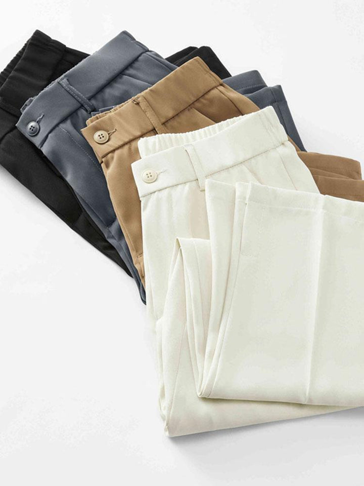 Tijs | Geplooide Pantalon met Split Zoom