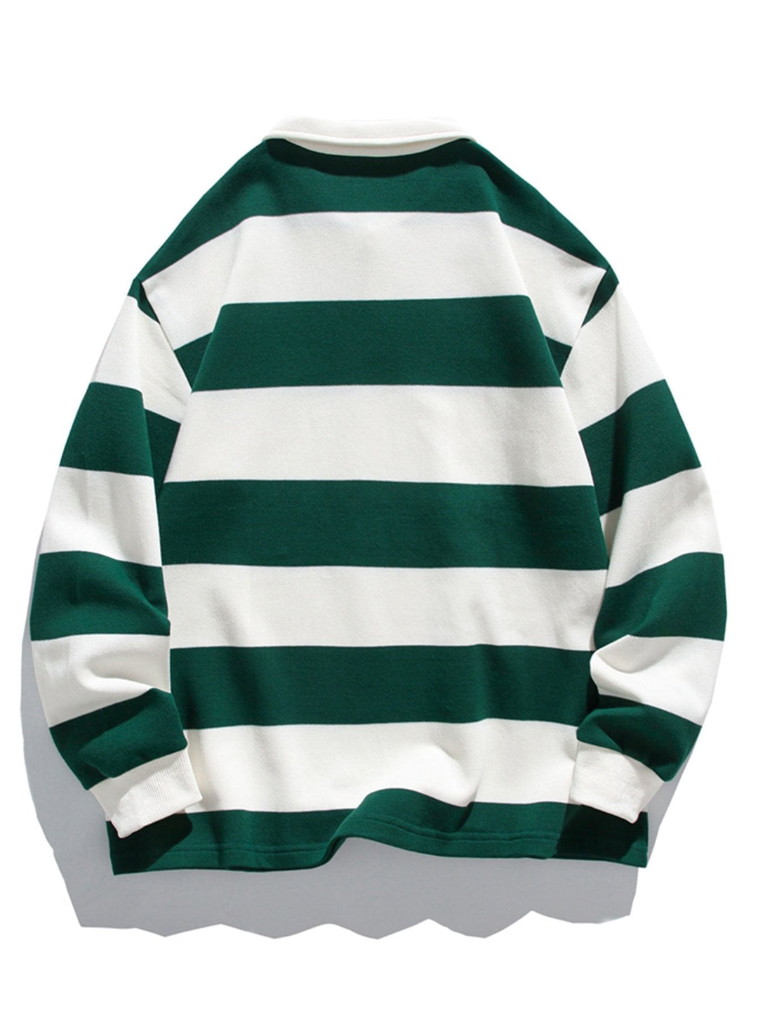 Timo | Polosweater met brede strepen en wafelstructuur en relaxte pasvorm