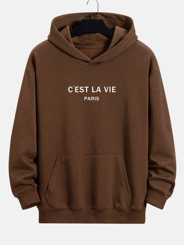 Mick | Hoodie met Parijsprint en relaxte pasvorm