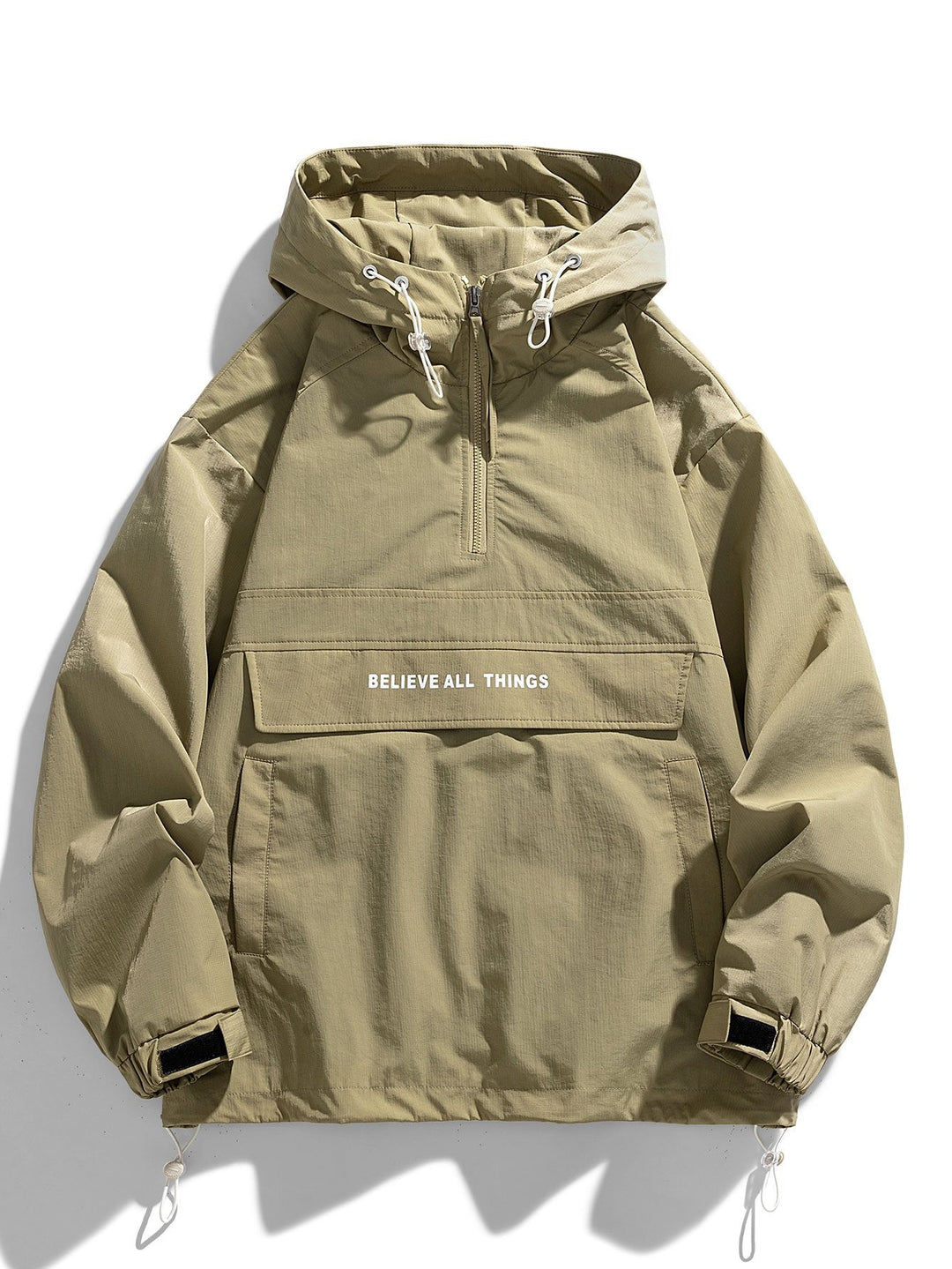 Bart | Nylon windjack met capuchon en halve rits