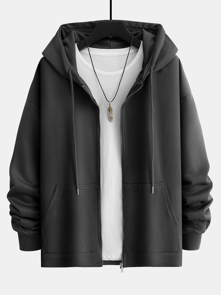 Berend | Basic hoodie met ritssluiting en relaxte pasvorm