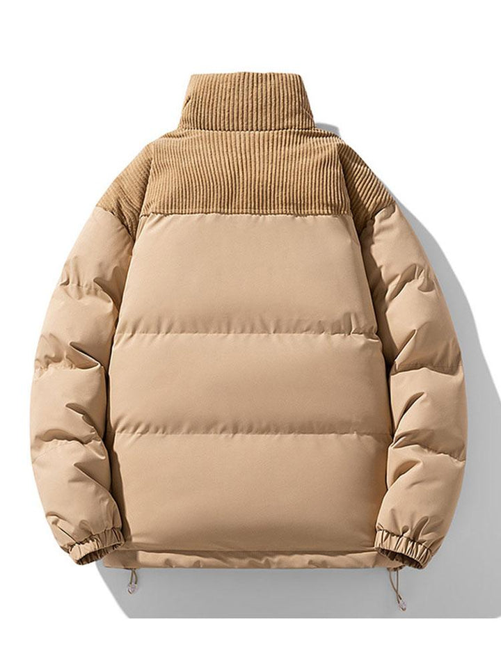 Patrick | Puffer jas met corduroy paneeldetails
