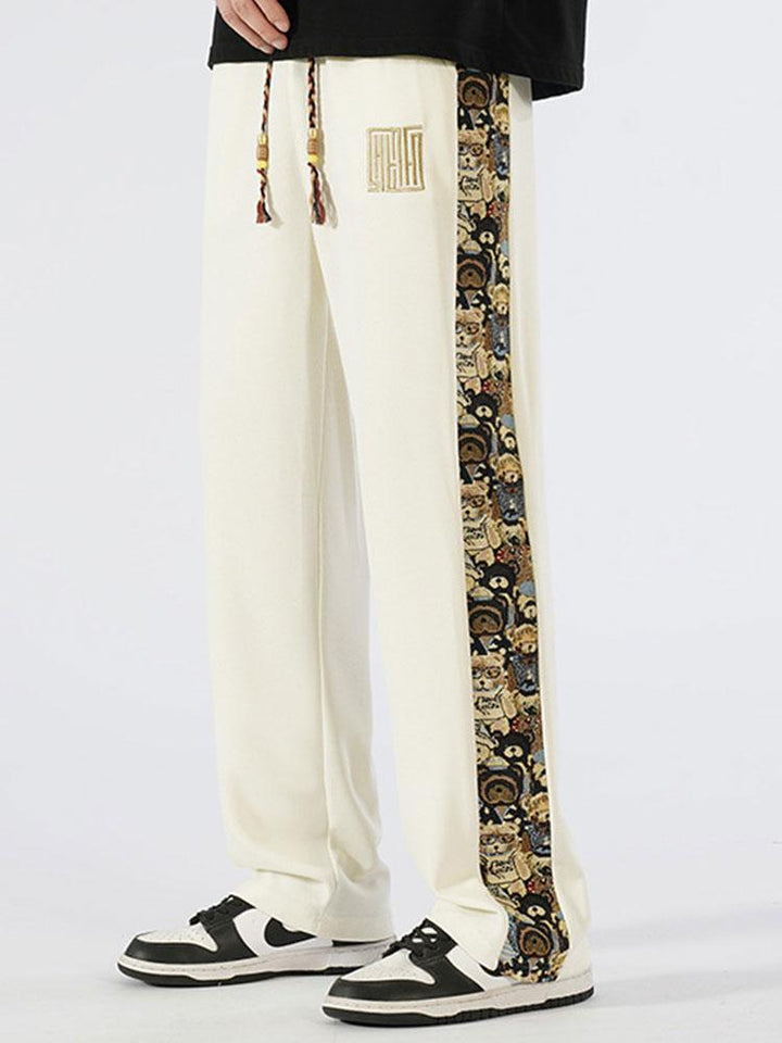 Hidde | Straight Leg Broek met Beer Print