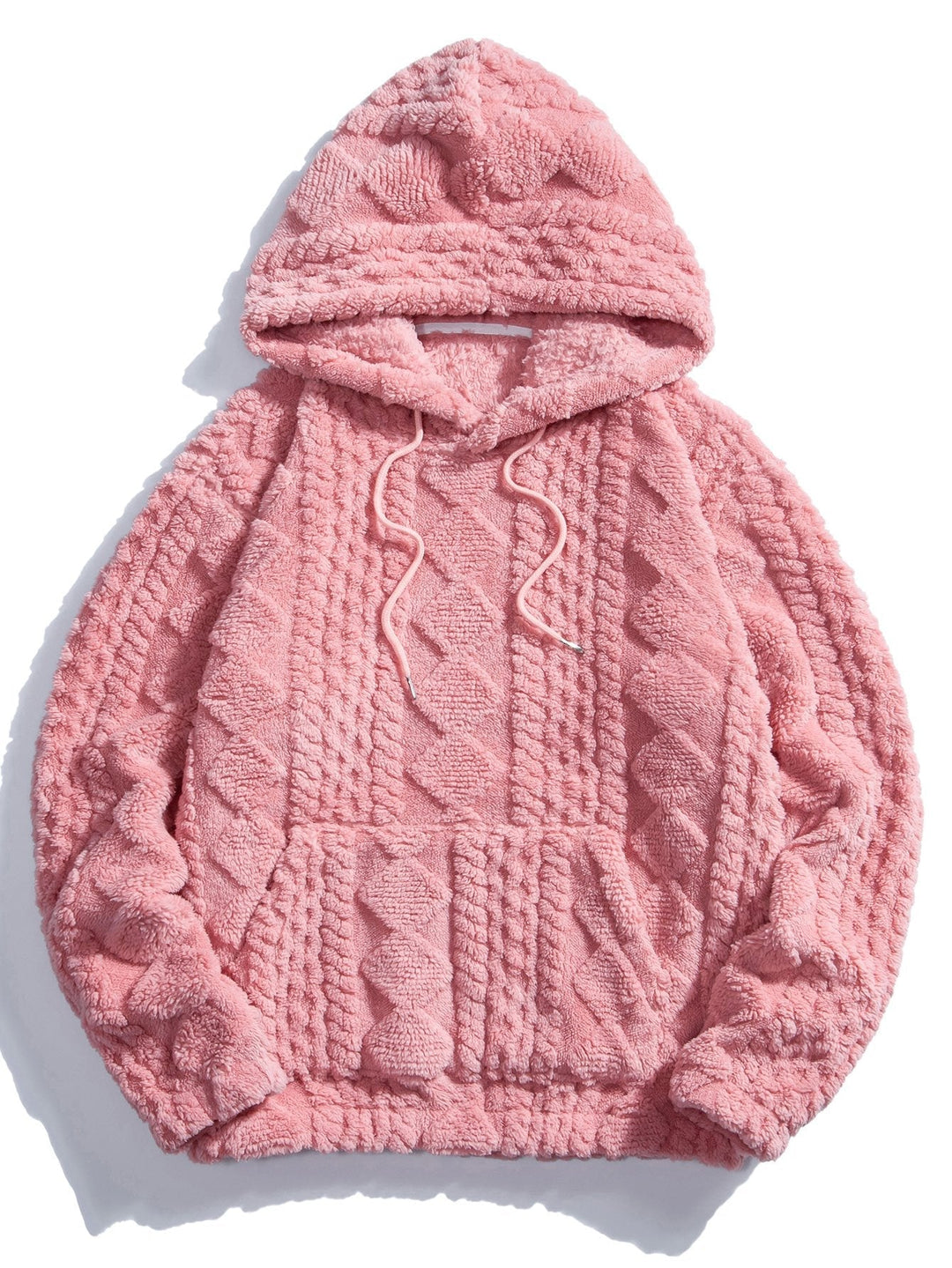 Niek | Teddyhoodie met geometrisch jacquarddessin