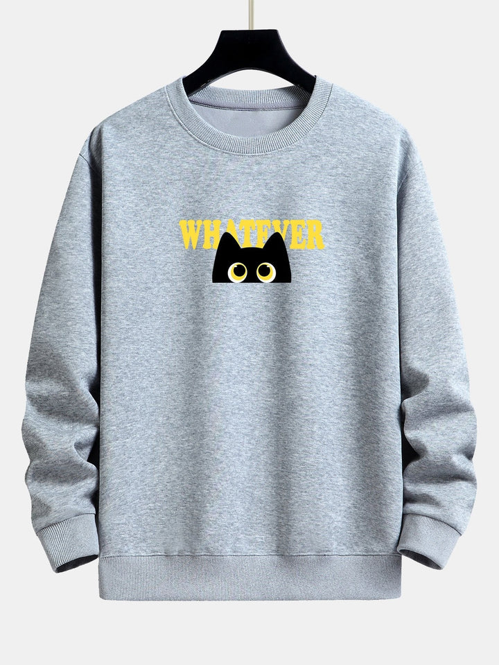 Harm | Sweater met zwarte kat en tekstopdruk en relaxte pasvorm