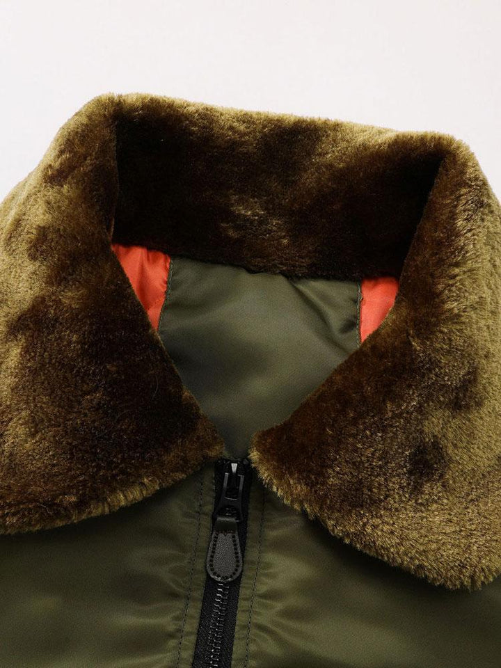 Meindert | Gewatteerd bomber jack met kraag van imitatiebont