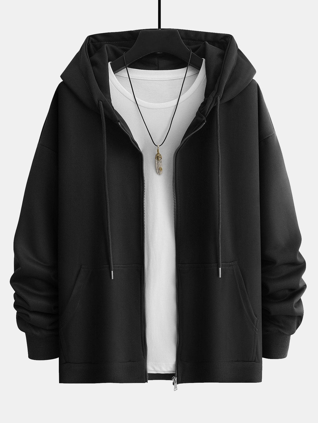 Berend | Basic hoodie met ritssluiting en relaxte pasvorm