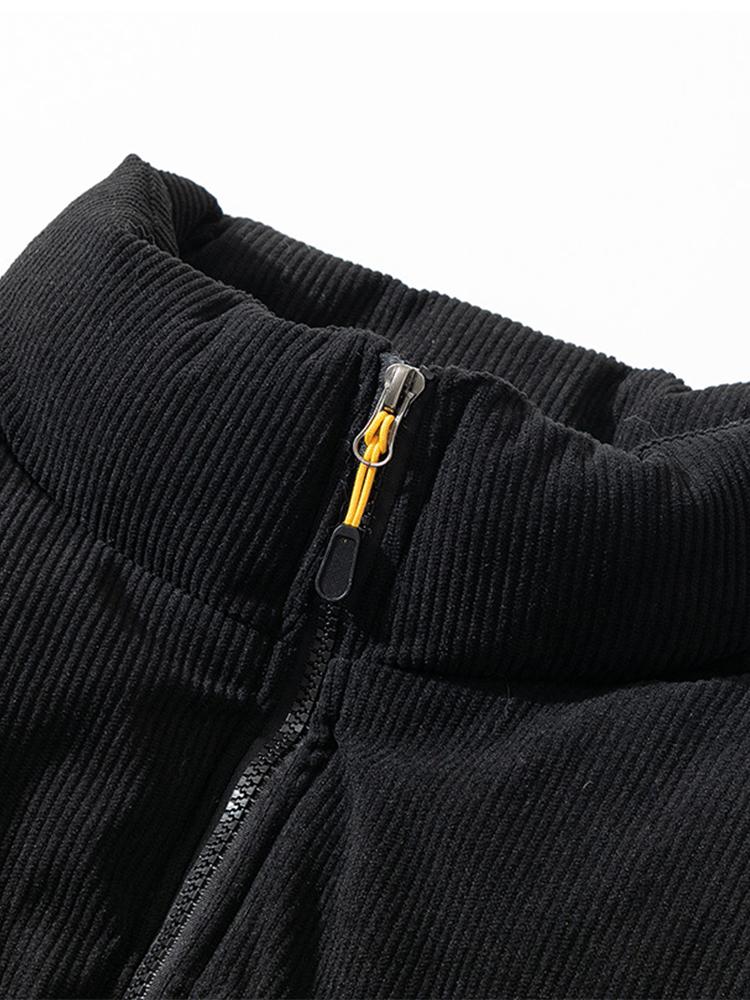 Jasper | Corduroy puffer jas met coltrechterkraag
