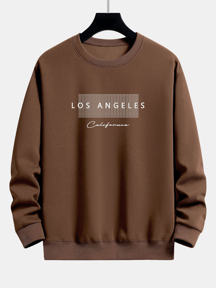 Rick | Sweater met Los Angeles-print met ruitmotief en relaxte pasvorm