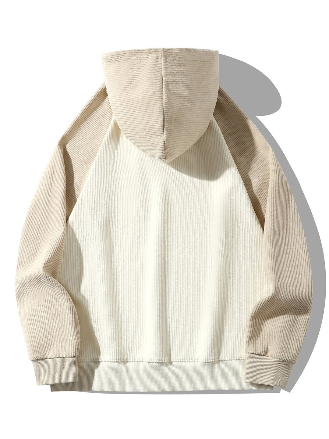 Coen | Hoodie met corduroypanelen en raglanmouwen
