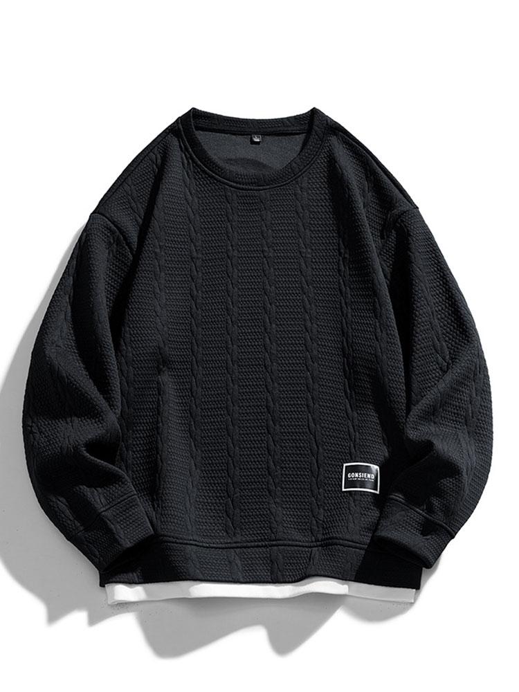 Menno | Sweater met jacquarddessin met tarwemotief en relaxte pasvorm