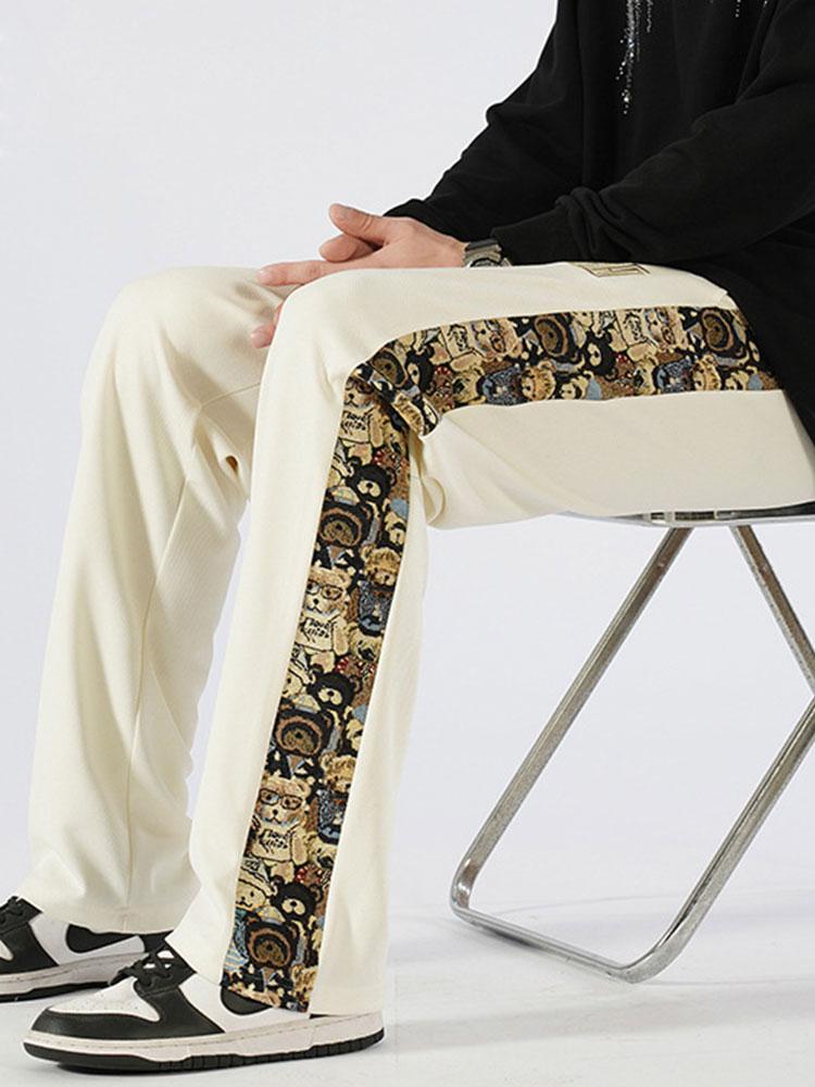 Hidde | Straight Leg Broek met Beer Print